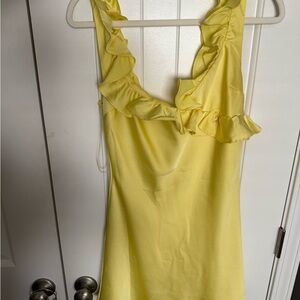 House of CB “ TINK” Yellow Ruffle Sleeveless Dress